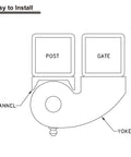 Beefy 7 Inch Face Mount Gate Hinges Bolt On Weld On Roller Bearing For Large Driveway Gates Up To 1100 Pounds 2062P Lubricable Iron Gate Hinge Pair With 180 Degree Swing installed on post and gate, easy to install diagram
