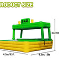 Green Inflatable PVC Pool Bar For Outdoor Water Parties With Illuminated Bar Sign Waterproof And Durable Poolside Entertainment Station Portable Backyard Beverage Bar For Summer Parties Green Epic, measuring 4.5m x 3m