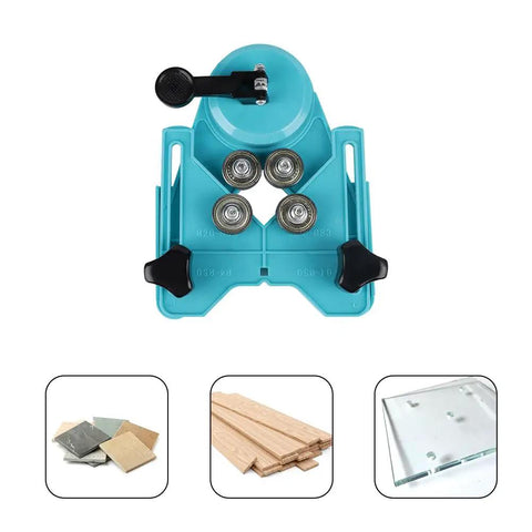 Pro Grade Adjustable Hole Saw Guide Jig with Vacuum Base for Precise Drilling in tiles, ceramics, glass, and more with attachments