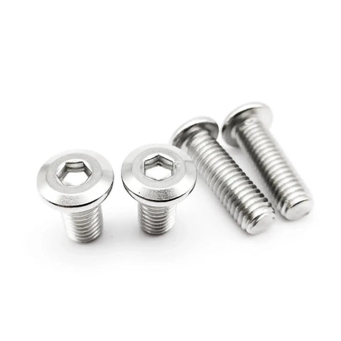 Close-up of 304 Stainless Steel Flat Hex Socket Head Bolts Set, M2x5mm, for Furniture and DIY Projects, 50 Pieces, Heavy Duty A2 Grade Hardware