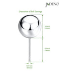 Sterling Silver Ball Earrings For Women, 10mm Studs, 0.8mm Pin, Hypoallergenic 925 Silver, Classic Round Ball Earrings, 10mm Diameter, One Pair For Everyday Wear, 10mm ball stud with 0.8mm pin