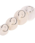 Rubber Bath Tub Drain Stoppers 4pcs with Pull Ring for Basins, white rubber plugs of various sizes for bathtubs and sinks.