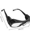 Six Piece Heavy Duty Welding Safety Glasses Ironclad Brazing Eyewear close-up showing black plastic frame and transparent lenses