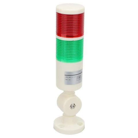 Industrial Machine Alarm LED Light For CNC Gear With Red And Green Indicator Tower And Buzzer, mounted view of warning light.