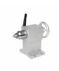 Tough As Nails Waterproof CNC Tailstock For Fourth Rotary A Axis And Four Axis Milling Rigs with aluminum base and manual handle.