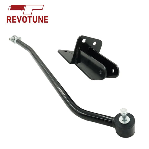 Front Adjustable Track Bar For Jeep Cherokee XJ 1984 To 2001 With 4 To 6.5 Inch Lift Kit Panhard Bar Rod And Relocation Bracket Off Road Ready Upgrade For Improved Steering And Stability. black steel adjustable track bar with mounting bracket