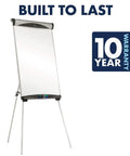 All In One Magnetic Dry Erase Presentation Easel With Tripod Stand, 27 x 39 Inches, extendable arms, and pad clamp