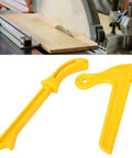 Two Pack 2 In 1 Safety Push Sticks For Table Saw And Woodworking Pro Grade Ergonomic Grip Yellow Plastic Push Blocks For Carpentry And Router Tables Today shown near table saw