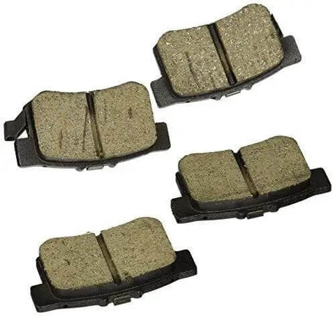 QuietCast Premium Ceramic Disc Brake Pad Set For Acura And Honda Cars Including CL CSX ILX RSX TL TSX Vigor Accord Civic CRZ Prelude S2000 And Suzuki Kizashi SX4 Rear Replacement, rear view of brake pads