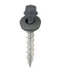 Heavy Duty Metal To Wood Roofing Screws Size Nine Gauge One Point Five Inch Charcoal Gray Hex Washer Head Weather Resistant Seal