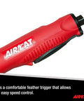 No Hassle 1Hp Pneumatic Straight Die Grinder Delivers A Blistering 22000 Rpm Spin With Dead Quiet Exhaust And A Solid Composite Grip close-up of ergonomic trigger for speed control.
