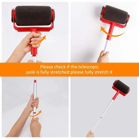 Cut The Grind And Skip The Tape With This Seamless Paint Roller And Flocked Wall Edger for easy use with telescoping handle.