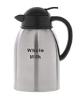 Top Shelf Double Wall Vacuum Insulated 1.9 Liter Stainless Steel Coffee Cream And Whole Milk Pitcher with push button spout.