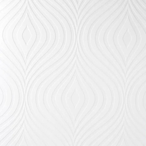 Curvy White Paintable Wallpaper Peelable Wallcovering With Paste The Paper Install Easy To Apply No Fuss Washable And Durable Finish