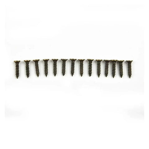 Line of bronze screws accompanying Two Pack Bronze Zinc Alloy Butt Hinges For Wooden Boxes And Small Cabinets