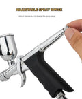 Heavy Duty Gravity Feed Dual Action Pistol Grip Airbrush With Adjustable Flow Control and Killer Fine Detail Spray Gun, close-up of adjustable spray range.