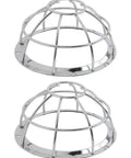 Heavy Duty Iron Smoke Detector Cover With Reinforced Mesh For Maximum Room Security Universal Fit pair of silver mesh guards
