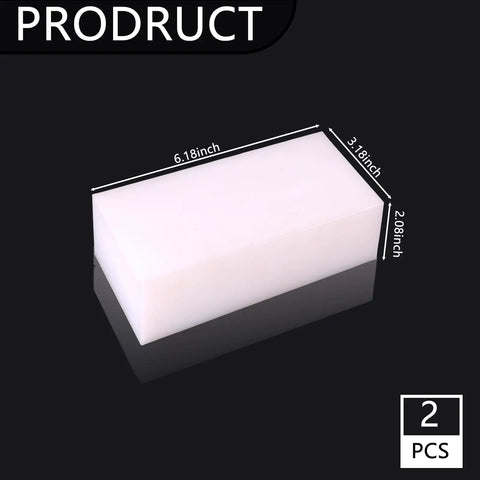 Two Pack High Density UPE Plastic Block 2 Inch Thick 6 Inch Long 3 Inch Wide for Machining and Engineering Projects, Pro Grade White Solid Block