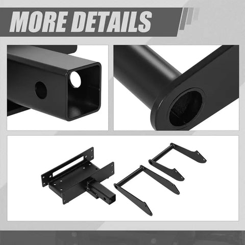 Close-up of steel parts from Beefy Heavy Duty Winch Mounting Plate For 1987 2006 Wrangler TJ LJ YJ Universal 36 Inch Fit
