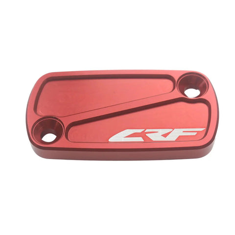 CNC Aluminum Front And Rear Brake Fluid Reservoir Caps In Red For Honda CRF Series From 2002 To 2024 Including CRF Bikes