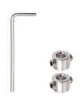 4mm Drill Stop Collar Set With Pro Grade Adjustable Depth Stops, Heavy Duty Stainless Steel Construction, Anodized Silver Finish, 2 Piece Kit Includes Hex Wrench For Precise Hole Depth And Consistent Drilling, Dowel Shaft Chuck Positioner