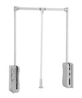 Pull Down Closet Rod System With Soft Close Aluminum Garment Rail For Space Saving Wardrobe Organizer, Adjustable Width From 23.62 To 32.68 Inches