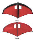 Inflatable Surfing Wing For Wind Wing Foiling And Kitesurfing, red Tough Polyester With TPU, front and back view, Size Four Square