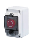 Rugged Outdoor Emergency Stop Button With Box waterproof E Stop push button switch IP67 weatherproof 660V 10A in flame retardant case