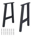X Shaped 16 Inch Iron Table Legs Set Of 2 For DIY Dining And Coffee Tables, Heavy Duty Metal Bench Legs In Black Bake Finish, Supports Up To 800 Lb Per Leg