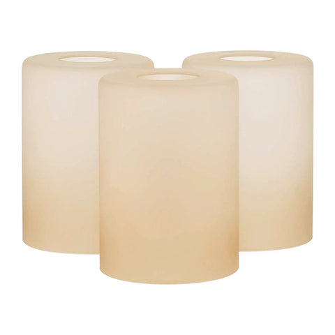 Amber Glass Cylinder Pendant Shades Set Of 3 For Vanity Lights And Chandeliers, 6 Inch By 4 Inch, Modern Upgrade