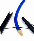 Pro Grade Speargun Knot Tying Tool Kit With Line Holder And Pulling Tool 40 Ft Of 160 Lb Waxed Polyester Line For Wishbone Tying And Constrictor Knots Made In USA showing line holder and blue pulling tool