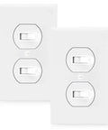 Dual Control AC Toggle Duplex Combination Light Switches 15 Amp White 2 Pack for Kitchen Dining Room and Bathroom