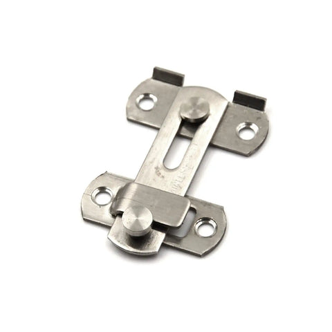 WUUWCHODC Stainless Steel Sliding Bolt Lock for Gate Home Security, close-up view of latch mechanism and mounting holes.