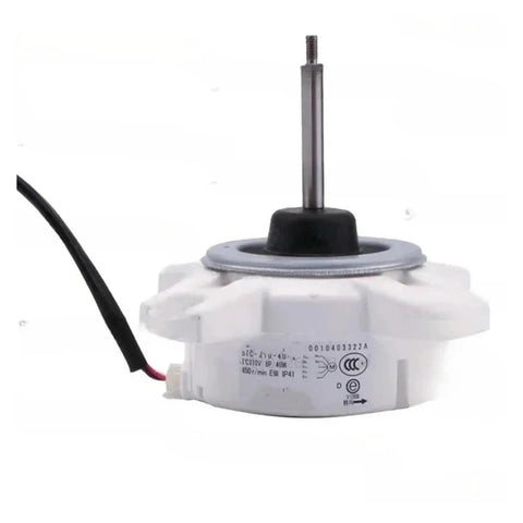 310V 40W DC Fan Motor For Air Conditioners, Brushless Repair Parts, white durable plastic housing, side view