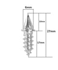 Heavy Duty Tire Studs 6Mm X 27Mm Steel Snow Spikes showing dimensions, 6mm width and 27mm length for traction upgrade.