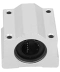 Heavy Duty Aluminum Alloy Linear Motion Ball Bearing Slide Block Bushing SCS16UU with 16mm bore front view showcasing the black seal and mounting holes.