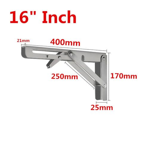 Stainless Steel Triangular Shelf Brackets Set Of 2 Heavy Duty Adjustable Wall Mount Bench Table Support with dimensions in mm