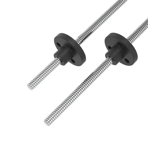 Tr3.5x0.609 Trapezoidal Lead Screw With Nylon Nut For 3D Printers, 0.609mm Pitch And Lead, 100mm Length, 304 Stainless Steel