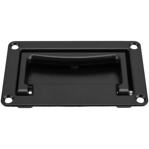 Recessed Flush Pull Handle 4.37 Inch in Zinc Alloy Black Finish for Toolboxes Cabinets with Spring Mechanism