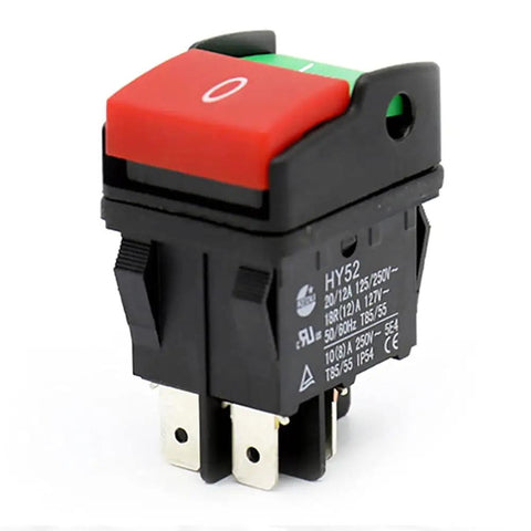 Push Button On Off Start Stop Switch For Mechanical Equipment And Marine Use, 4 Pins, Black Rocker Style, Safe Auto Reset