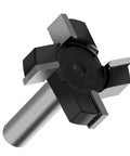 CNC Spoilboard Surfacing Router Bit Half Inch Shank Two Inch Cutting Diameter Four Wing Planer Bit For Slab Flattening And Wood Milling Carbide Tipped For Clean Quick Cuts, shown close-up with 4 wing design.