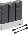 Three-Battery Drone Charging Hub For Avata 2, Two-Way USB Charger With Sequential Charging, Quick 65W Input Delivers Grey Build
