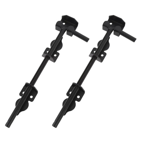 12 Inch Heavy Duty Carbon Steel Ground Drop Gate Latch With Rust Resistant Black Finish For Secure Double Yard Fence Doors crafted for fence security.