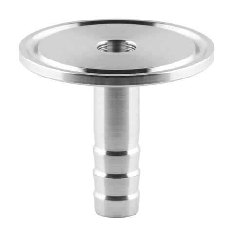 Stainless steel 1.5-inch tri-clamp to 3/8-inch barb sanitary homebrew adapter