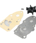 Top Performance Outboard Water Pump Impeller Kit Compatible With D6 D8HP Fits Shift Mechanism For Fast Installation And Solid Marine Durability. shown with metal plates and black impeller