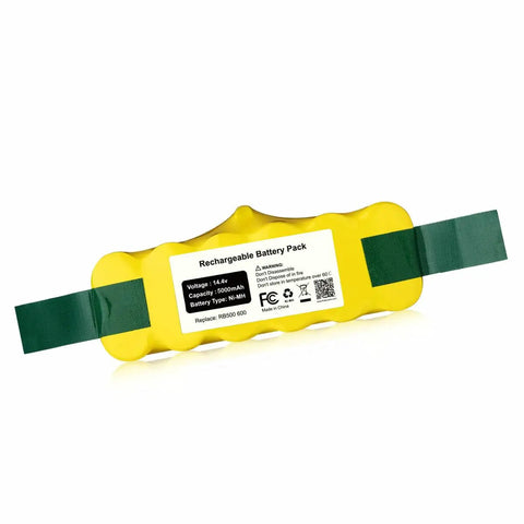 Replacement Roomba Battery 14.4V 5000mAh Ni MH Battery For Roomba 500 Through 900 Series with label details visible
