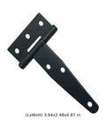 Six Pack Four Inch Galvanized T Hinges Deliver Badass Durability For Heavy Duty Shed Gates And Barn Fence Doors Featuring a black coated steel hinge, 3.94x2.48x0.87 inches.