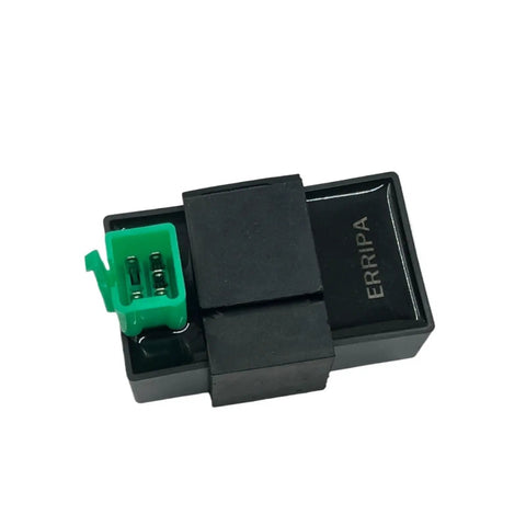 5 Pin AC CDI Ignition Module for GY6 Engines 49cc to 125cc with plug and play convenience, showing front view with green connector