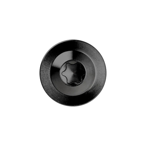 Close-up of black Premium Titanium Torx Head M6 Bolt, T30 drive, part of the Premium Titanium Torx Head M6 Bolts Set For Bikes Motorcycles And Cars With 10mm 15mm And 20mm Lengths Black Pack Of Six Beefed Up Modding Hardware T30 Torx.