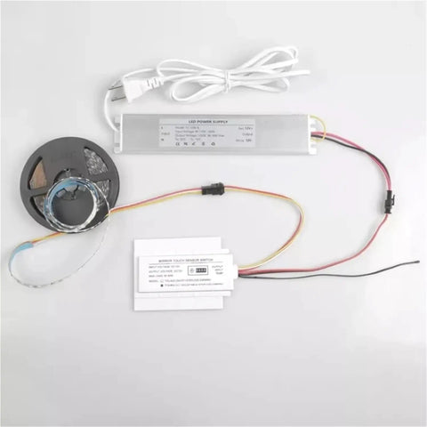 Components and wiring for Bathroom Vanity Mirror With Touch Sensor Built In Clock And Temperature Display Capacitive Touch Switch